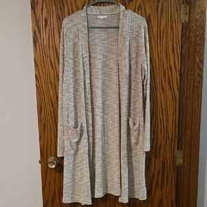 Maurices Light Gray Open-Front Cardigan